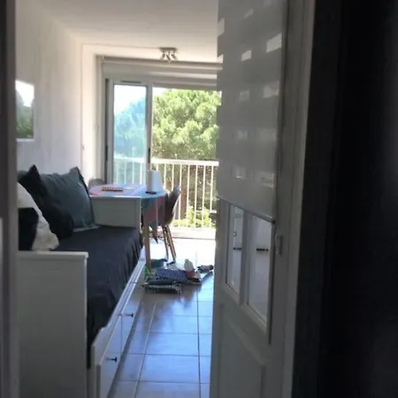 Cap Studio-cabine -vue Jardin Agde